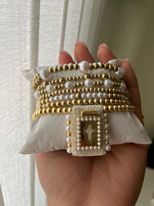 Conjunto de pulseras con escapulario de Fe