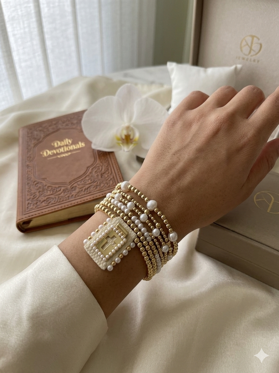 Conjunto de pulseras con escapulario de Fe